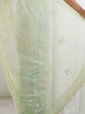Fascinating Pista Green Embroidered Georgette Traditional Saree With Blouse - Zeel Clothing