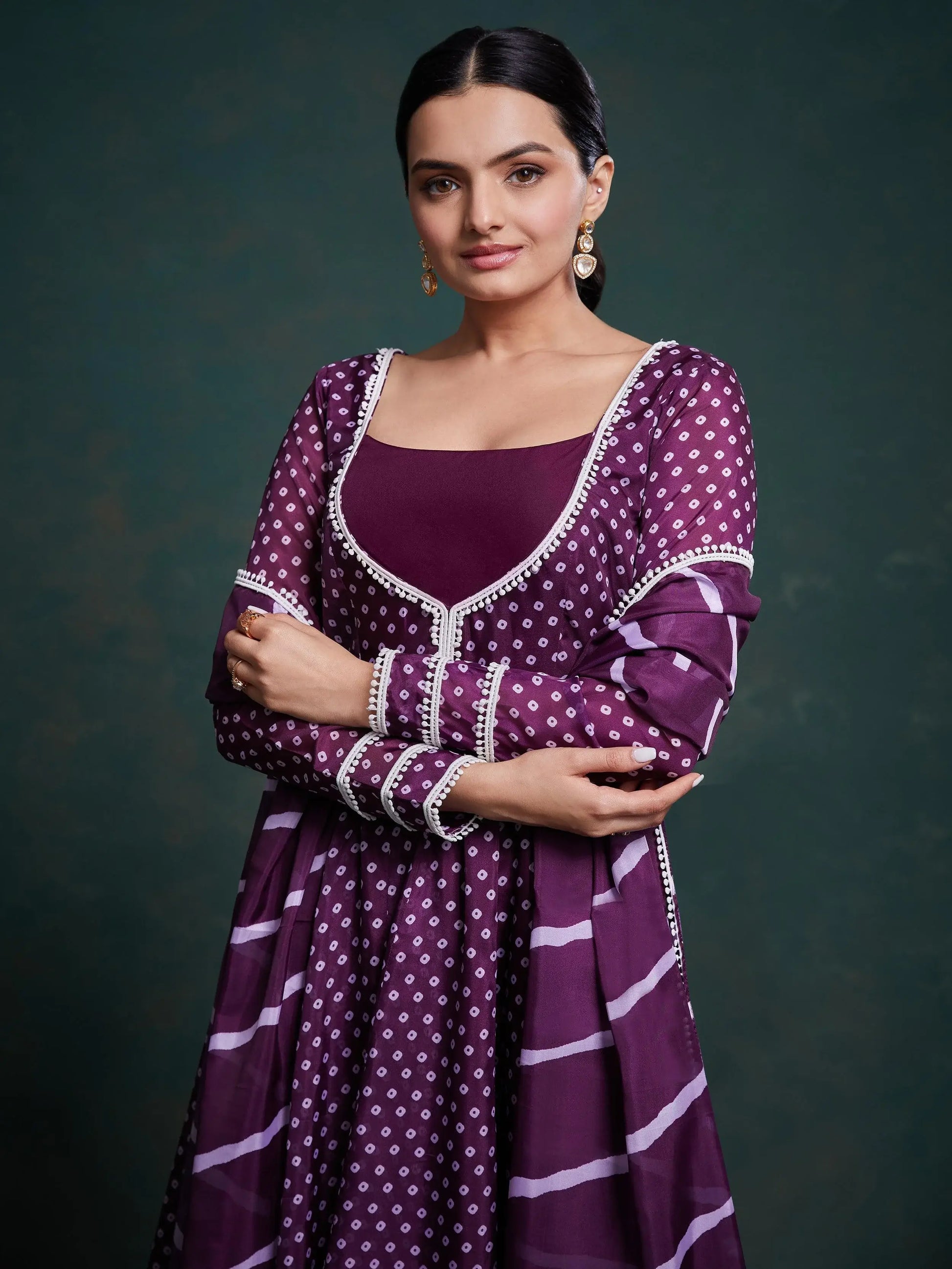 Fascinating Purple Printed Organza Festival Wear Salwar Suit - Zeel Clothing