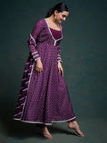 Fascinating Purple Printed Organza Festival Wear Salwar Suit - Zeel Clothing