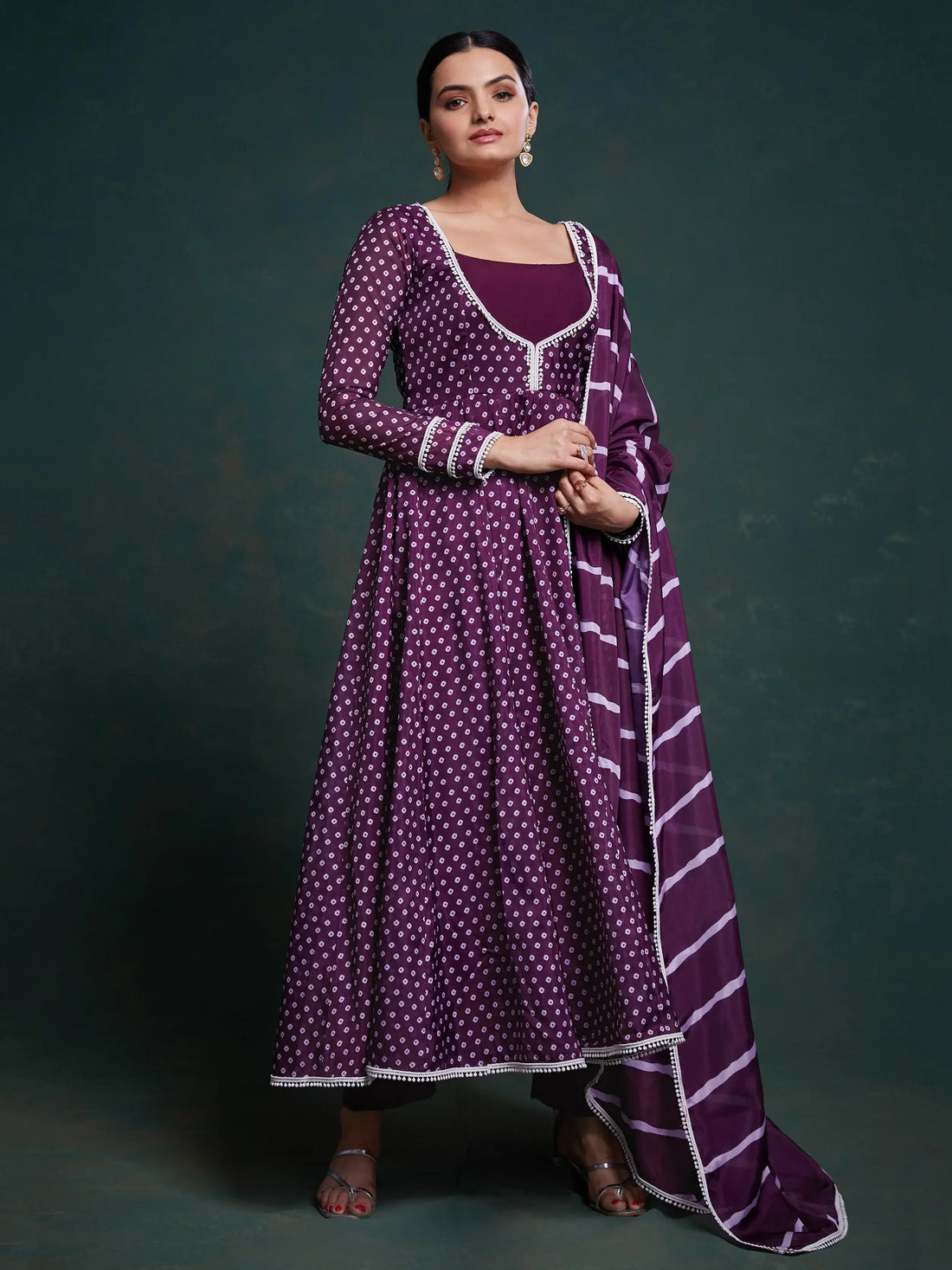Fascinating Purple Printed Organza Festival Wear Salwar Suit - Zeel Clothing