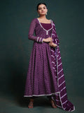 Fascinating Purple Printed Organza Festival Wear Salwar Suit - Zeel Clothing