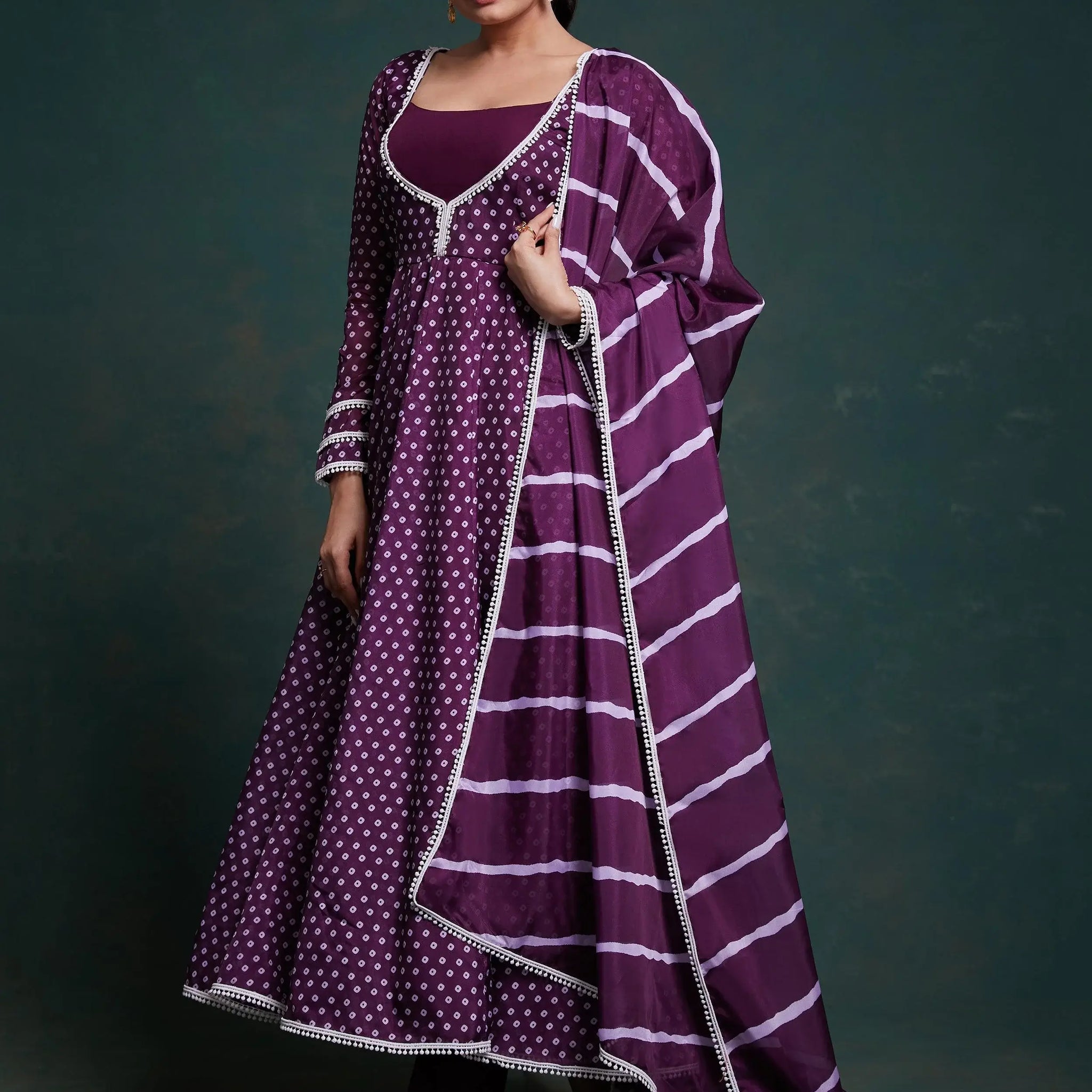 Fascinating Purple Printed Organza Festival Wear Salwar Suit - Zeel Clothing
