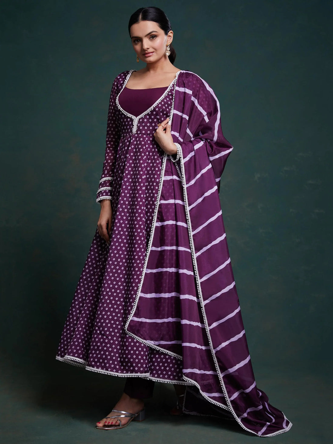 Fascinating Purple Printed Organza Festival Wear Salwar Suit - Zeel Clothing