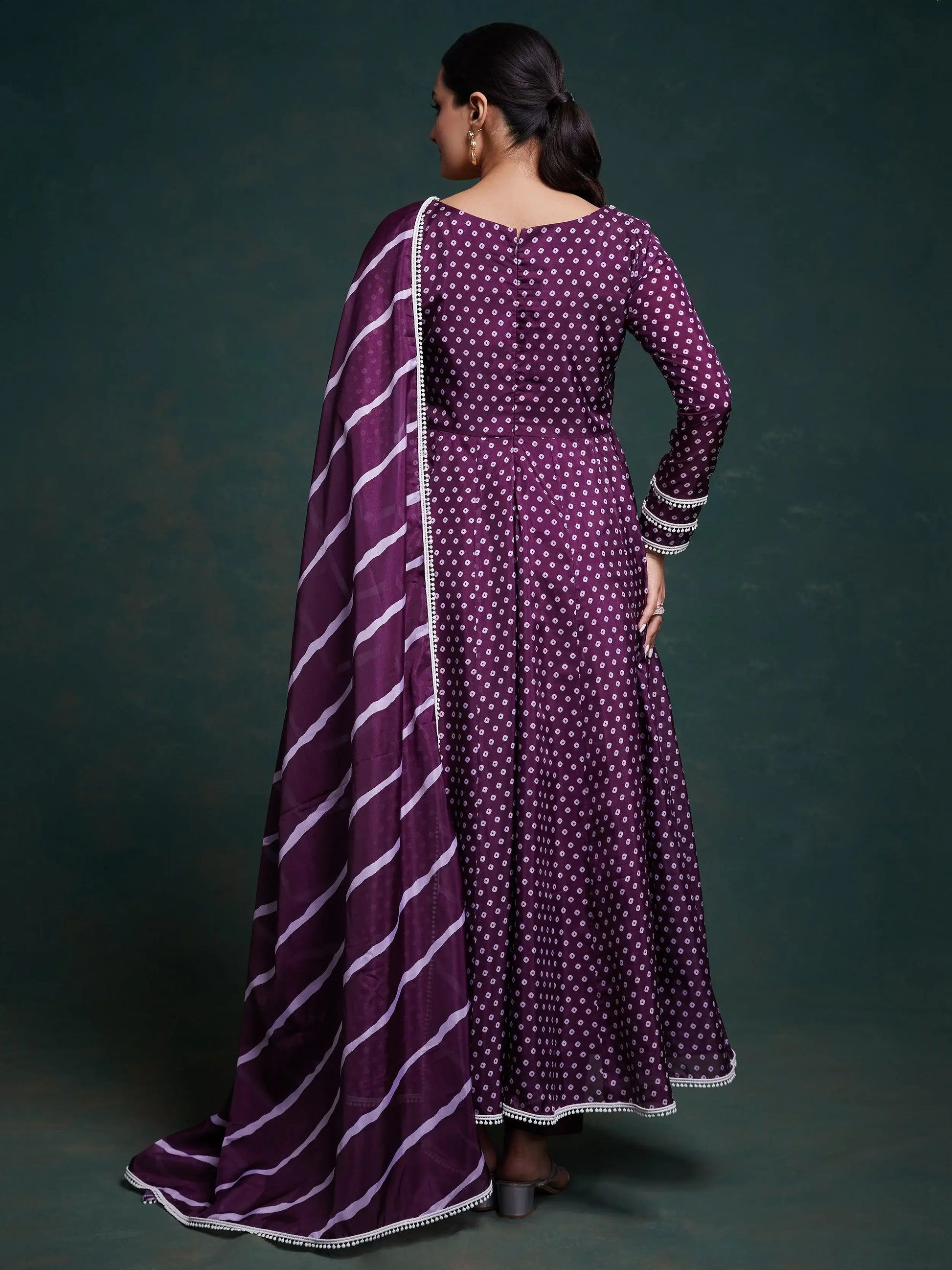 Fascinating Purple Printed Organza Festival Wear Salwar Suit - Zeel Clothing