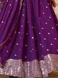 Fascinating Purple Sequins Georgette Festival Wear Lehenga Choli - Zeel Clothing