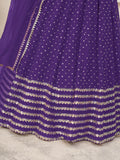Fascinating Violet Sequins Georgette Engagement Wear Lehenga Choli - Zeel Clothing