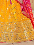 Fascinating Yellow Sequins Georgette Traditional Lehenga Choli - Zeel Clothing