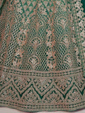 Fetching Green Sequins Net Bridal Wear Lehenga Choli With Dupatta - Zeel Clothing