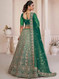 Fetching Green Sequins Net Bridal Wear Lehenga Choli With Dupatta - Zeel Clothing