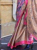 Fetching Multicolor Floral Printed Satin Saree With Blouse - Zeel Clothing