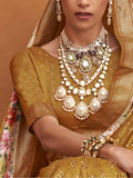 Fetching Mustard Yellow Floral Printed Silk Saree With Blouse - Zeel Clothing