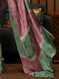 Fetching Pink Printed Satin Festival Wear Saree With Blouse - Zeel Clothing