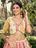Fetching White & Yellow Digital Printed Chinon Haldi Wear Lehenga Choli - Zeel Clothing