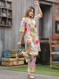 Fetching White Digital Printed Cotton Top Palazzo Co-Ord Set - Zeel Clothing