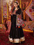 Glamorous Black Mirror Work Cotton Lehenga Choli With Dupatta - Zeel Clothing