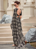 Glamorous Black Printed Silk Event Wear Saree With Blouse - Zeel Clothing