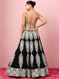 Glamorous Black Thread Work Georgette Traditional Wear Lehenga Choli