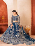 Glamorous Blue Sequins Net Reception Wear Lehenga Choli With Dupatta