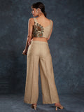 Glamorous Brown Printed Linen Western Wear Co-Ord Set - Zeel Clothing