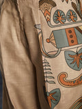 Glamorous Brown Printed Linen Western Wear Co-Ord Set - Zeel Clothing