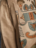 Glamorous Brown Printed Linen Western Wear Co-Ord Set - Zeel Clothing
