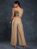 Glamorous Brown Printed Linen Western Wear Co-Ord Set - Zeel Clothing