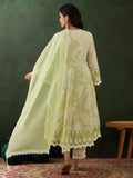 Glamorous Green Embroidered Cotton Readymade Anarkali Suit Pant - Zeel Clothing