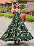 Glamorous Green Gamthi Work Georgette Navratri Special Gown - Zeel Clothing