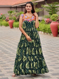 Glamorous Green Gamthi Work Georgette Navratri Special Gown - Zeel Clothing