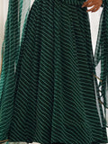 Glamorous Green Laheriya Printed Georgette Traditional Anarkali Suit - Zeel Clothing