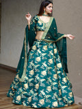 Glamorous Green Thread Embroidery Art Silk Wedding Lehenga Choli - Zeel Clothing