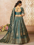 Glamorous Green Zari Embroidered Tissue Silk Bridesmaid Lehenga Choli - Zeel Clothing