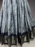 Glamorous Grey Shibori Print Silk Readymade Festival Wear Gown - Zeel Clothing