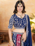 Glamorous Multicolor Sequins Georgette Wedding Wear Lehenga Choli With Dupatta - Zeel Clothing