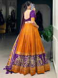 Glamorous Mustard Yellow Patola Printed Tussar Silk Lehenga Choli - Zeel Clothing
