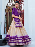 Glamorous Off-White Zari Weaving Chanderi Lehenga Choli With Dupatta - Zeel Clothing