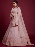 Glamorous Peach Embroidered Georgette Wedding Wear Lehenga Choli - Zeel Clothing
