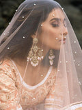 Glamorous Peach Sequins Net Engagement Wear Lehenga Choli With Dupatta - Zeel Clothing