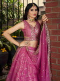 Glamorous Pink Party Wear Silk Zari Lehenga Choli With Dupatta - Zeel Clothing