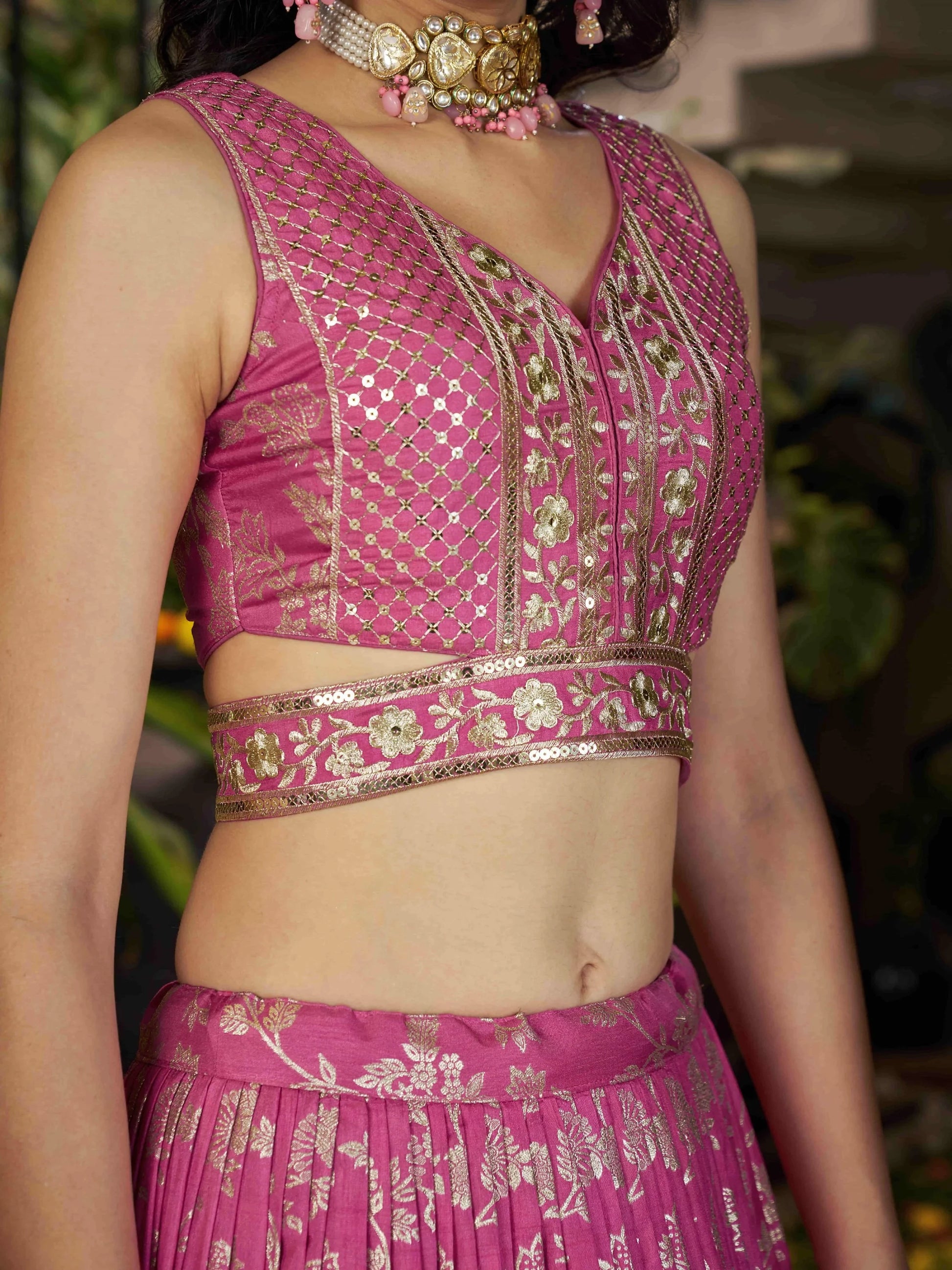 Glamorous Pink Party Wear Silk Zari Lehenga Choli With Dupatta - Zeel Clothing