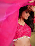 Glamorous Pink Sequins Soft Net Engagement Wear Lehenga Choli - Zeel Clothing