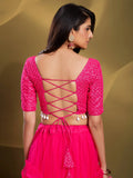 Glamorous Pink Sequins Soft Net Engagement Wear Lehenga Choli - Zeel Clothing
