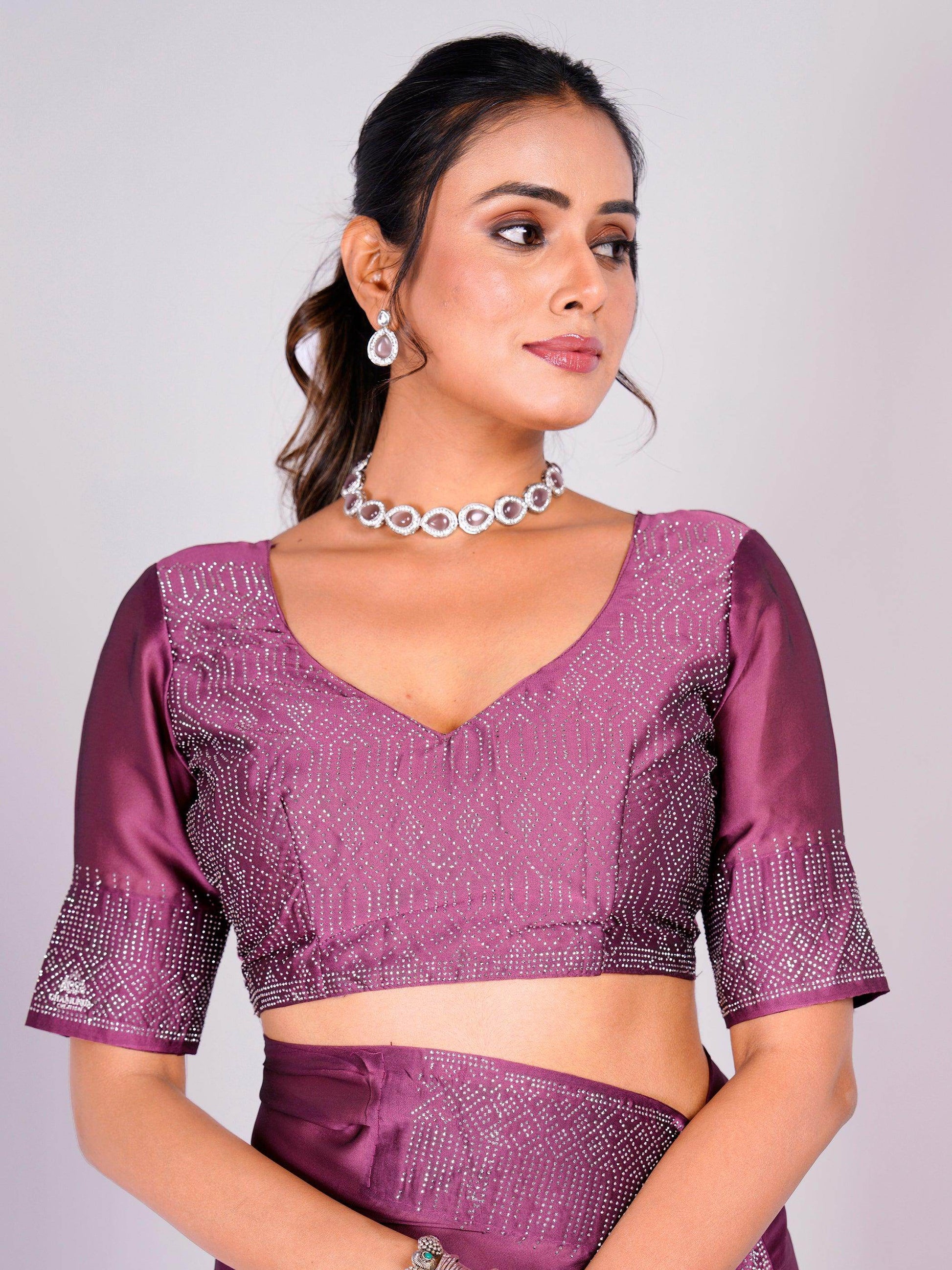 Glamorous Pink Swarovski Work Rangoli Silk Reception Wear Saree - Zeel Clothing