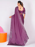Glamorous Pink Swarovski Work Rangoli Silk Reception Wear Saree - Zeel Clothing