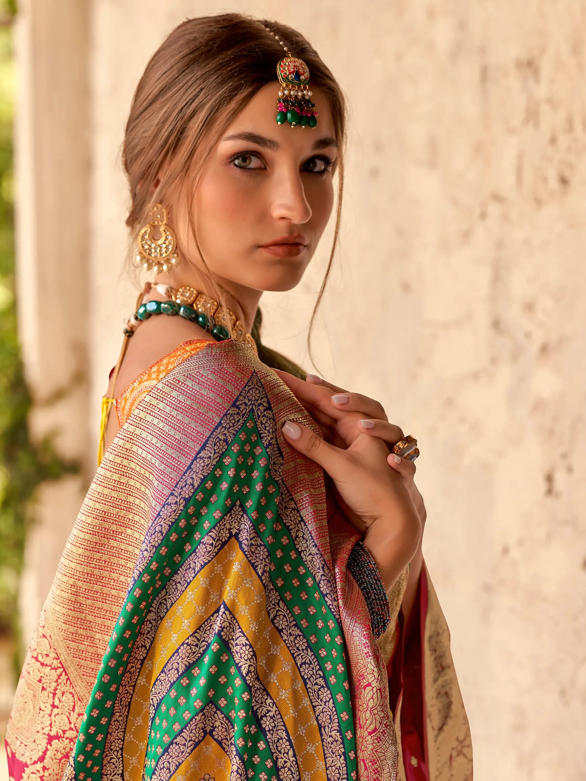 Glamorous Pink Zari Weaving Silk Festival Wear Saree With Blouse - Zeel Clothing