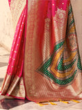 Glamorous Pink Zari Weaving Silk Festival Wear Saree With Blouse - Zeel Clothing