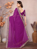 Glamorous Purple Leheriya Print Georgette Event Wear Saree With Blouse - Zeel Clothing