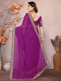 Glamorous Purple Leheriya Print Georgette Event Wear Saree With Blouse - Zeel Clothing