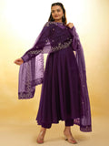 Glamorous Purple Organza Festival Wear Salwar Suit With Dupatta - Zeel Clothing