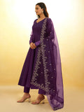 Glamorous Purple Organza Festival Wear Salwar Suit With Dupatta - Zeel Clothing